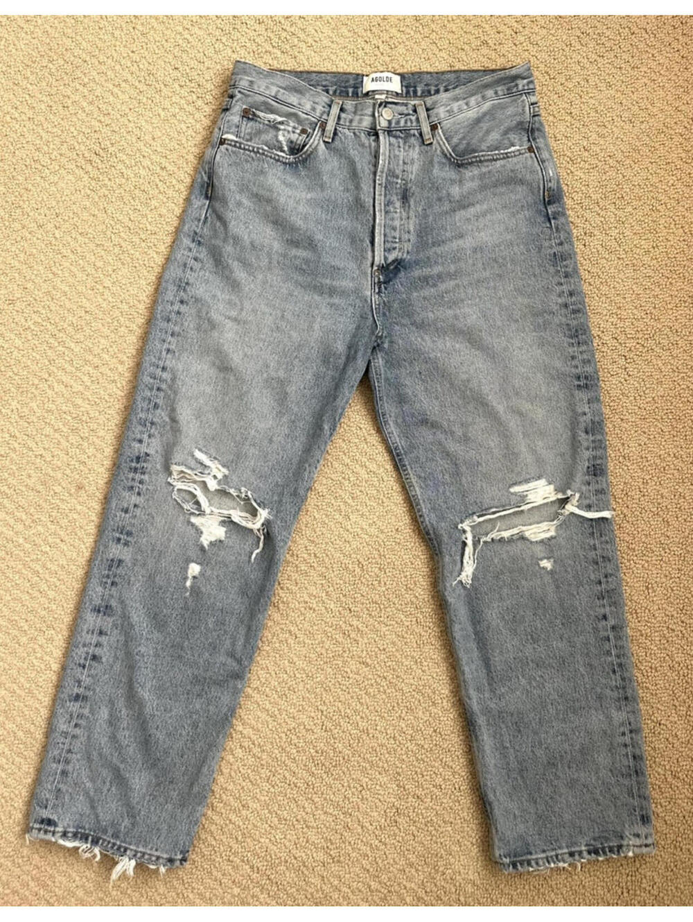 AGOLDE Blue 90's Jeans Distressed straight leg Size 28